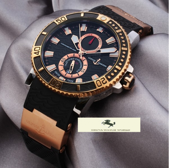 HK882 ULYSSE NARDİN MAXİ MARİN CHRONOMETER 200M SİYAH KADRAN